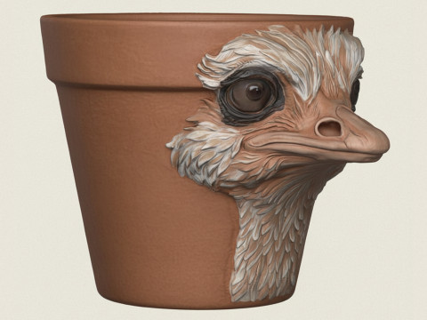 Плантатор голови страуса 3D Принт Модель