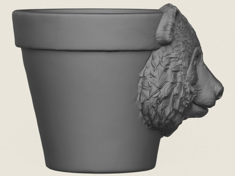 パンダ ベア ヘッド プランター 3Dプリントモデル