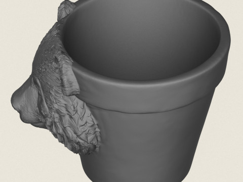 パンダ ベア ヘッド プランター 3Dプリントモデル