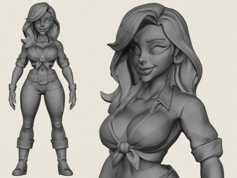 joven hermosa chica Modelo de impresión 3D