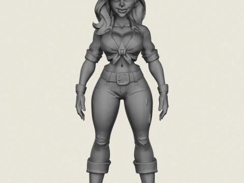 Young Beautiful Girl 3D Print Model
