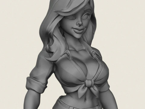 Young Beautiful Girl 3D Print Model