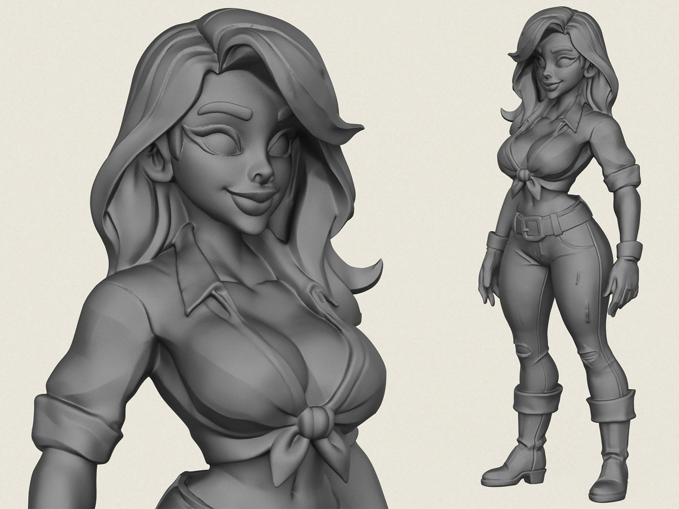 Young Beautiful Girl 3D Print Model .c4d .max .obj .3ds .fbx .stl .blend 