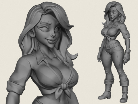 Giovane bella ragazza Modello di stampa 3D