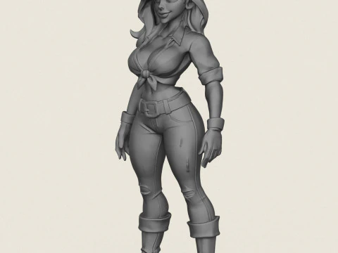 Young Beautiful Girl 3D Print Model