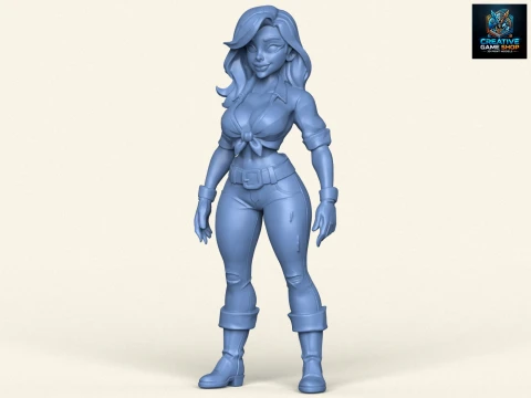 Junges schönes Mädchen 3D Druckmodell