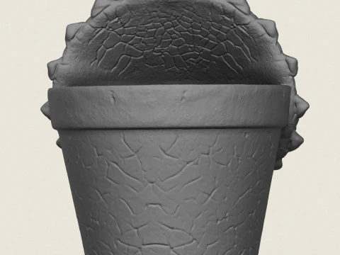 Triceratops Dinosaur Head Planter 3D Print Model