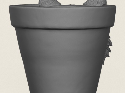 ウルフヘッドプランター 3Dプリントモデル