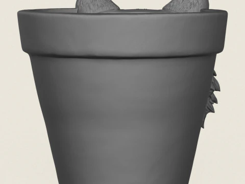 Wolf Head Planter 3D Print Model