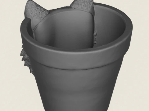 Wolf Head Planter 3D Print Model