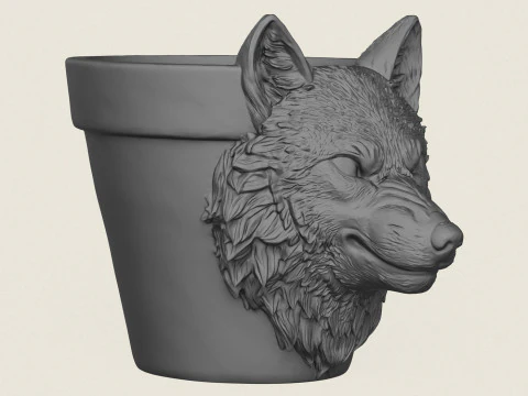 Sadzarka z głową wilka Model do druku 3D