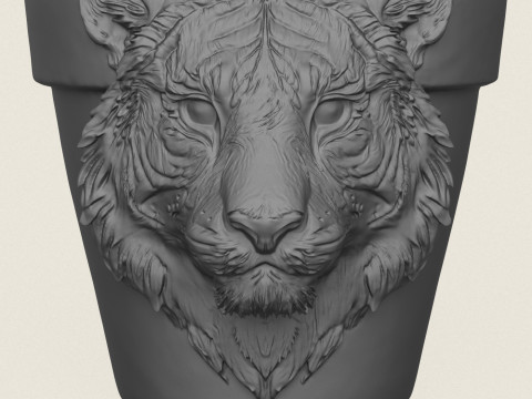 Tigerkopf-Pflanzer 3D Druckmodell