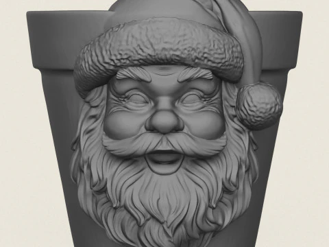 Santa Claus Face Planter 3D Print Model