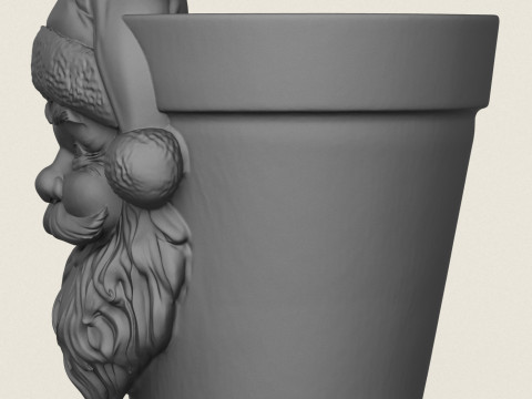 サンタクロースの顔プランター 3Dプリントモデル