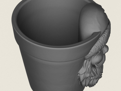 サンタクロースの顔プランター 3Dプリントモデル