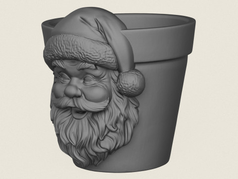 Santa Claus Face Planter 3D Print Model