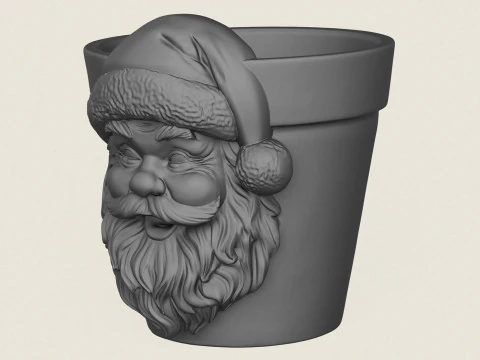 Plantador de rosto de Papai Noel Modelo de Impressão 3D