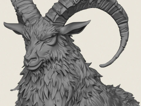 Fantasy Sheep Ram 3D Print Model
