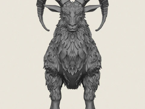 Fantasy Sheep Ram 3D Print Model