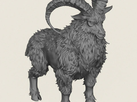 Fantasy Sheep Ram 3D Print Model