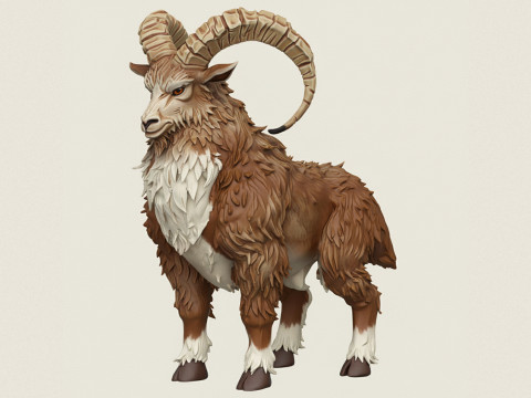 Fantasy Sheep Ram 3D Print Model