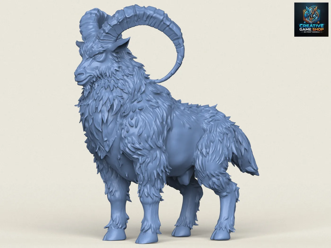 Fantasy Sheep Ram 3D Print Model .c4d .max .obj .3ds .fbx .stl .blend 