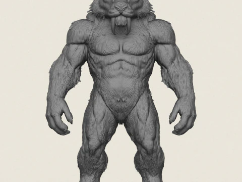 Personaggio dell'uomo leone Modello di stampa 3D