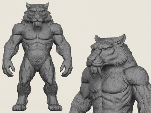 Готовий друк персонажа-людини-Лева 3D Принт Модель