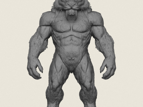 Impressão de personagem do Homem Leão pronta Modelo de Impressão 3D