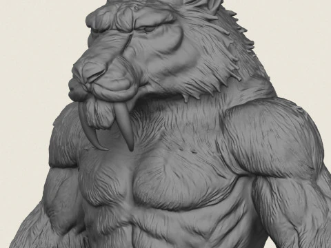 Personaggio dell'uomo leone Modello di stampa 3D