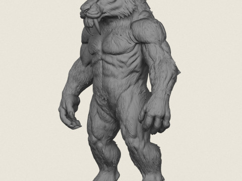 Impressão de personagem do Homem Leão pronta Modelo de Impressão 3D