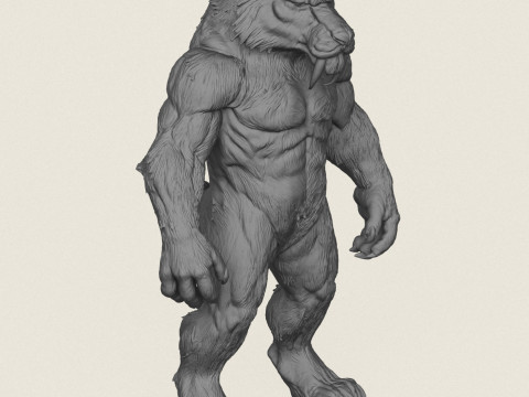 Impressão de personagem do Homem Leão pronta Modelo de Impressão 3D