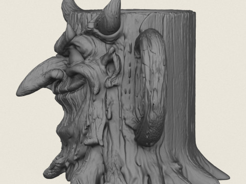 Tasse mit Holzstumpf-Charakter 3D Druckmodell