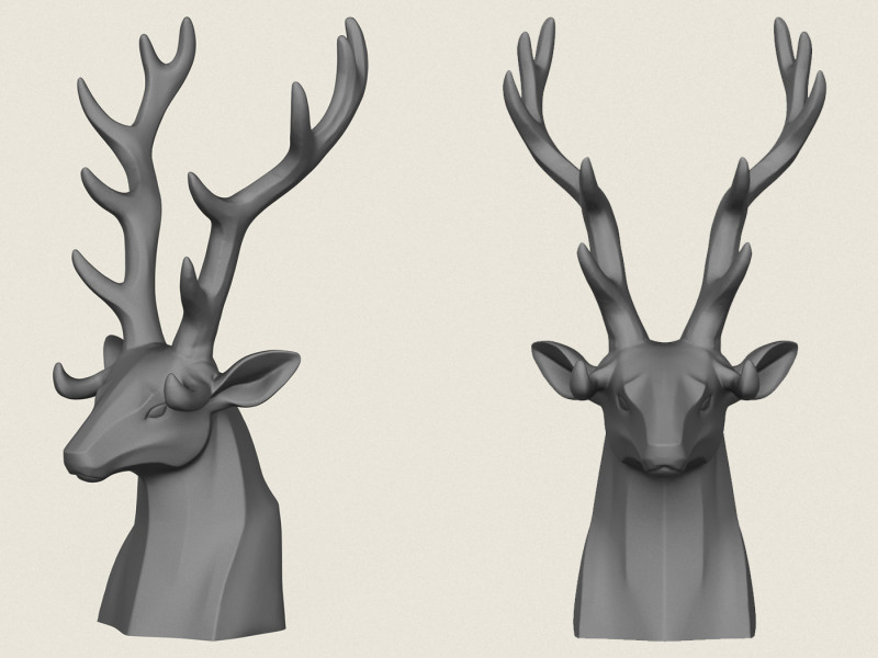 Portaoggetti con testa di cervo Modello di stampa 3D .c4d .max .obj .3ds .fbx .stl .blend