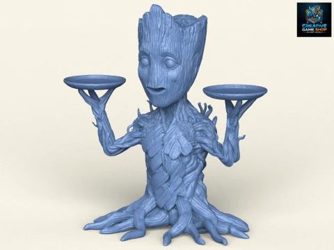 Groot karakter kaarsenstandaard 3D printmodel