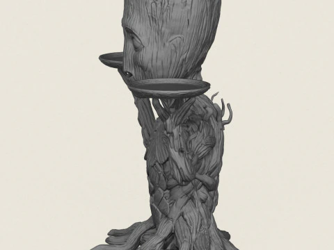 Portacandele con personaggio Groot Modello di stampa 3D