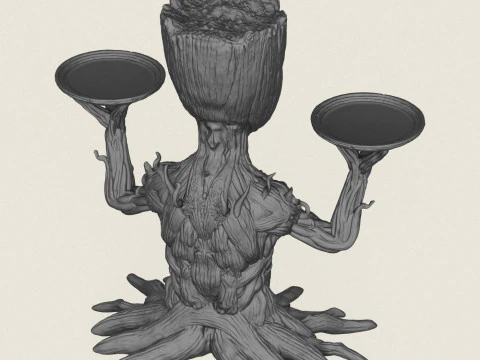 Portacandele con personaggio Groot Modello di stampa 3D
