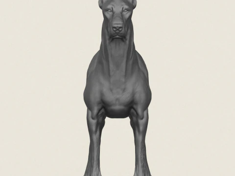 Doberman Dog 3D Print Model