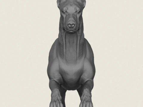Doberman Dog Running 3D Print Model