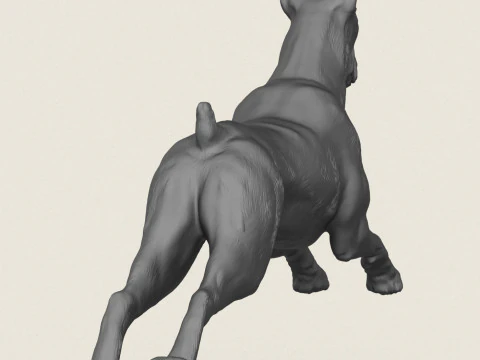 Doberman Dog Running 3D Print Model