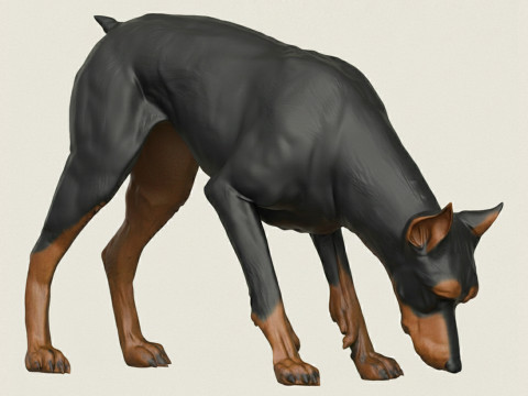 Доберман їсть собаку 3D Принт Модель