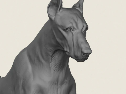 Doberman Dog Jumping 3D Print Model