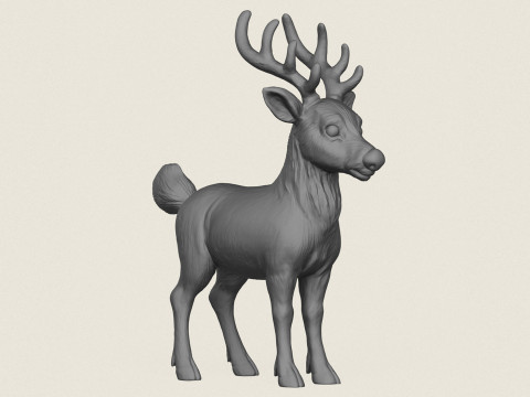 Renne de dessin animé Modèles 3D en vedette