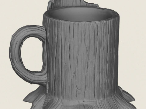 Groot Head Wooden Stump Mug 3D Print Model