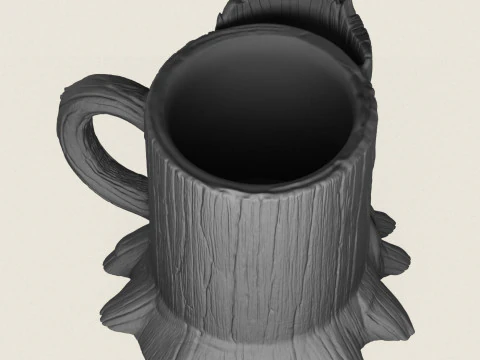 Groot Head Wooden Stump Mug 3D Print Model