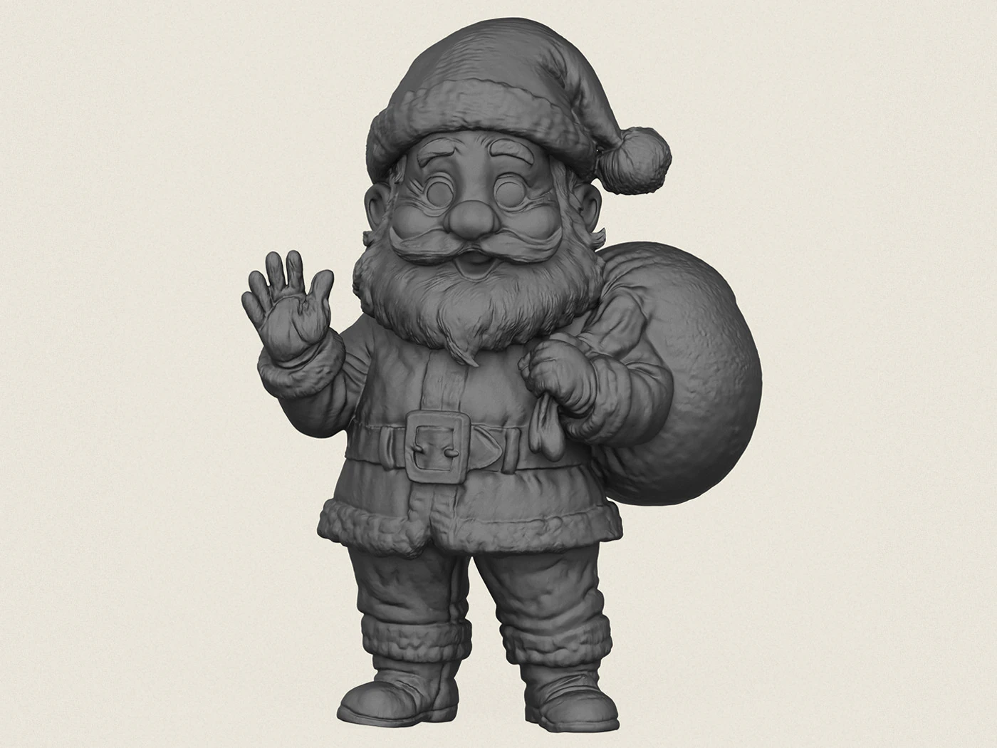 Santa Claus 3D Print Model .c4d .max .obj .3ds .fbx .stl .blend 