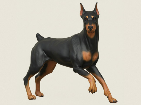 Собака доберман дружня поза 3D Принт Модель