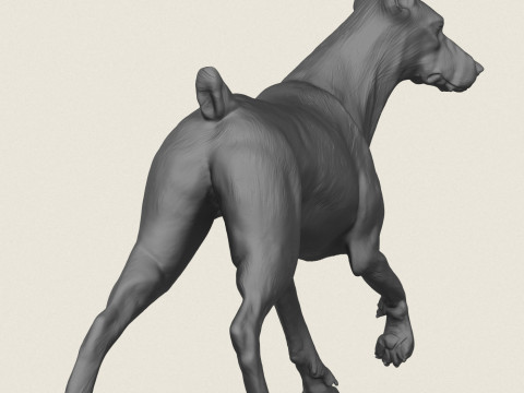 Doberman Dog Friendly Pose 3D Print Model