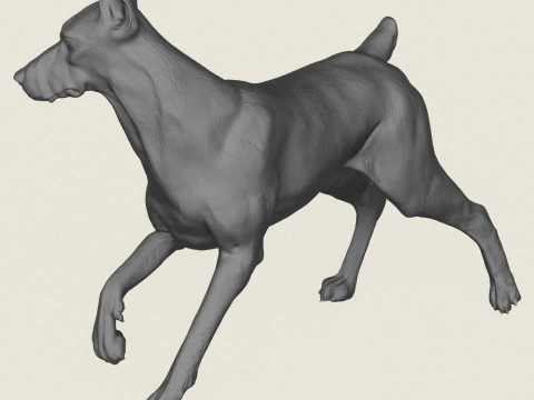 Doberman Dog Friendly Pose 3D Print Model