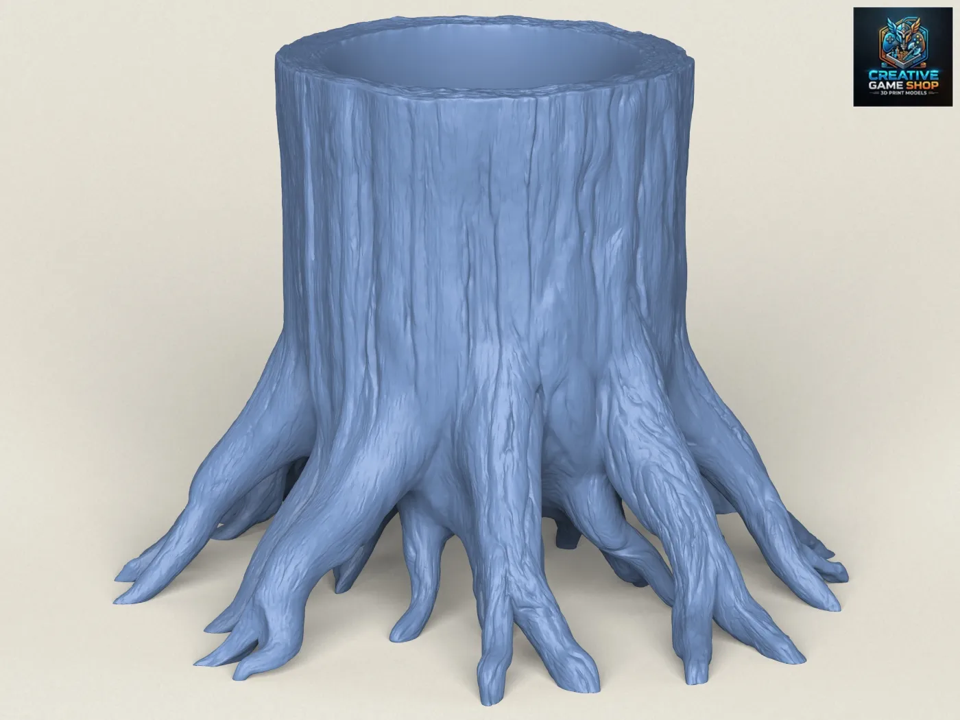 Tree Stump Planter 3D Print Model .c4d .max .obj .3ds .fbx .stl .blend 